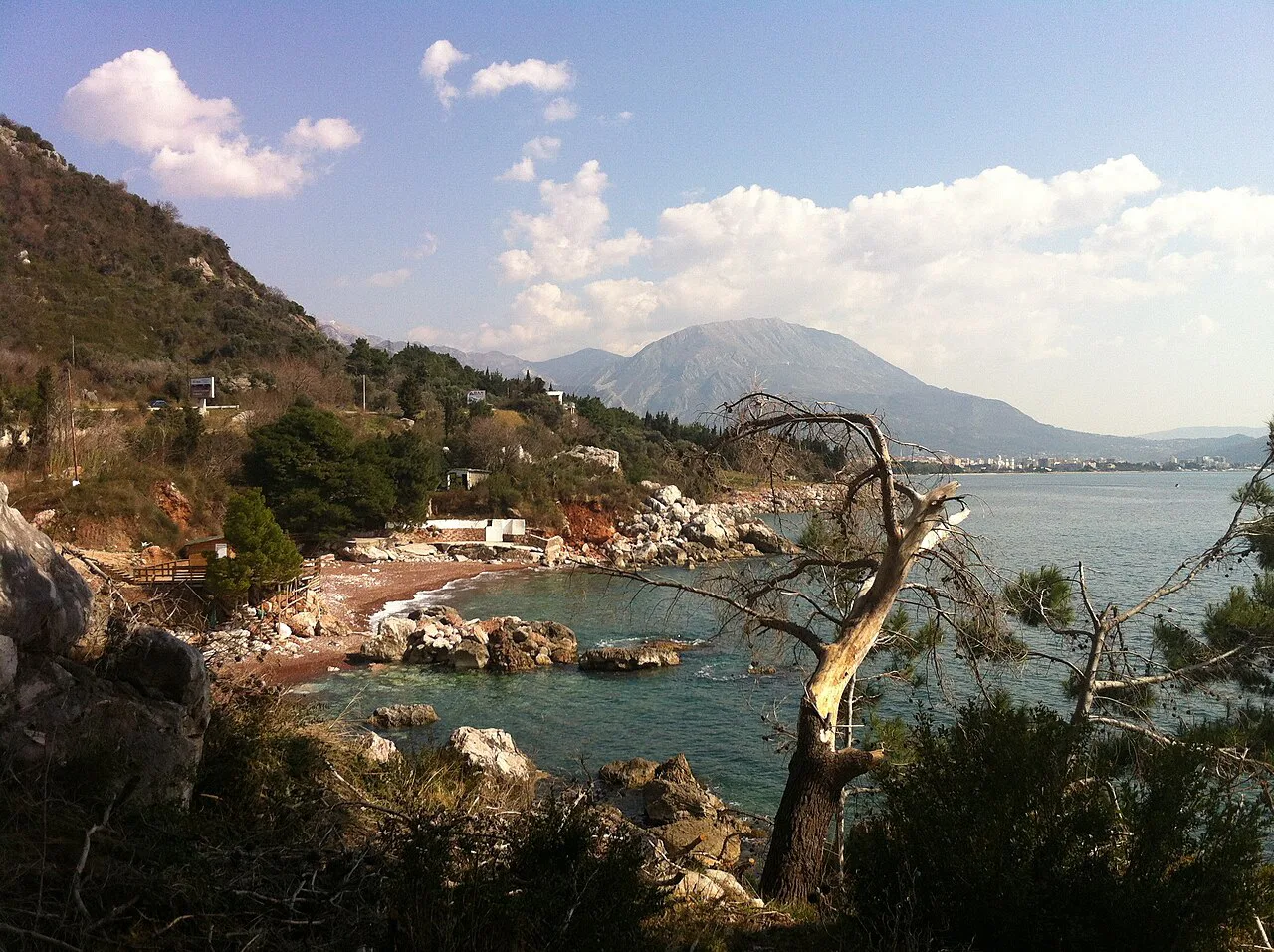 The rocky coastline at Bar, Montenegro.