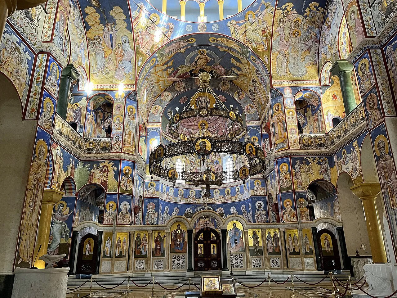 Painted interior of St Jovan Vladimir Church in Bar.