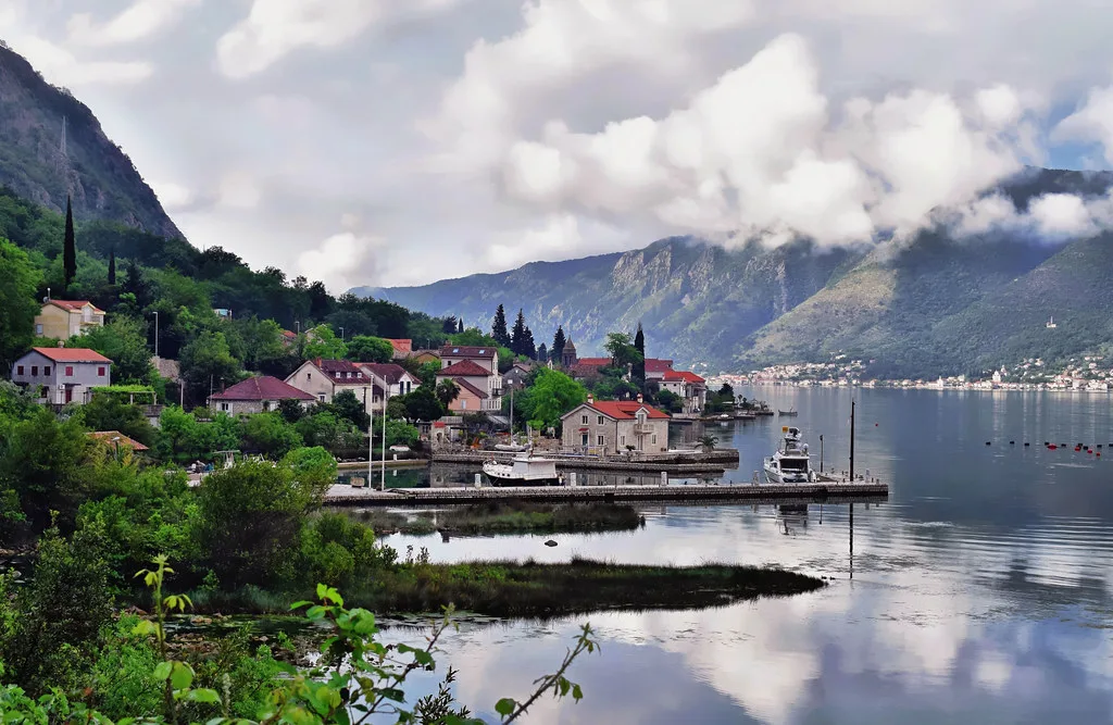 Dobrota on the shore of the Bay of Kotor.