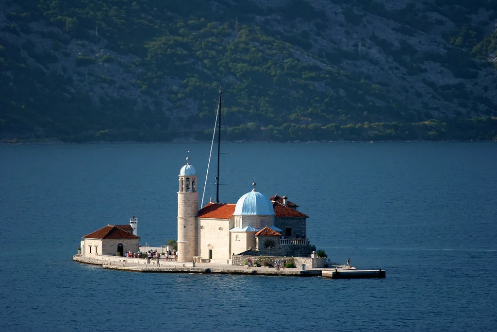 The islet church of Our Lady of the Rocks in the Bay of Kotor.