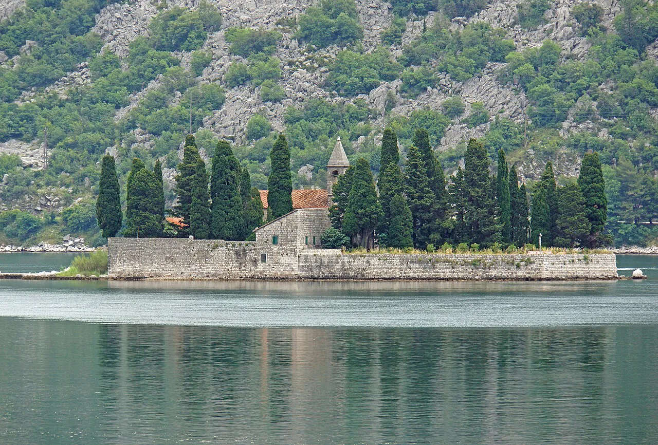 The Benedictine monastery on Saint George Island in the Bay of Kotor.