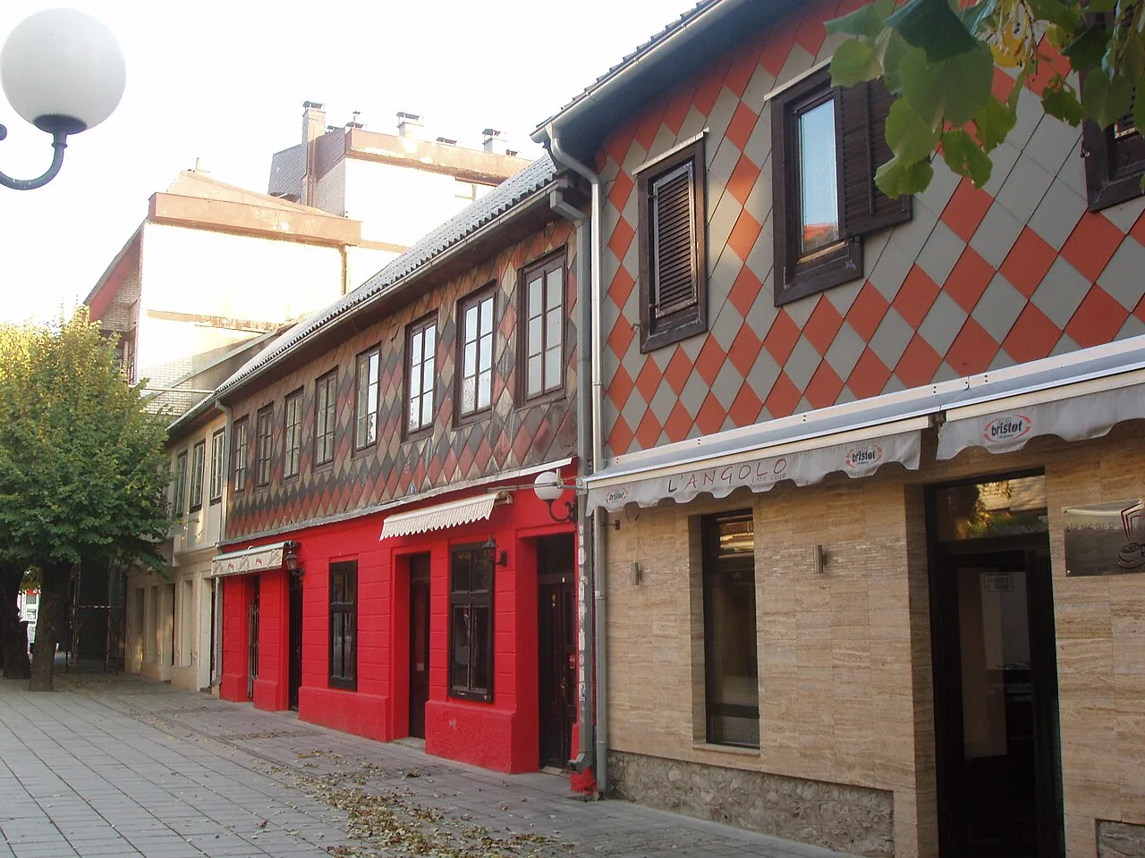 Old houses on the main street in Kolašin.