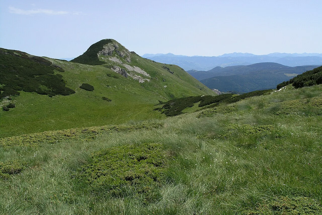 Green mountain pastures and peaks on Bjelasica.