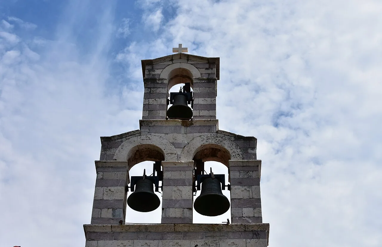 The bell gable of the Holy Trinity Church in Budva.