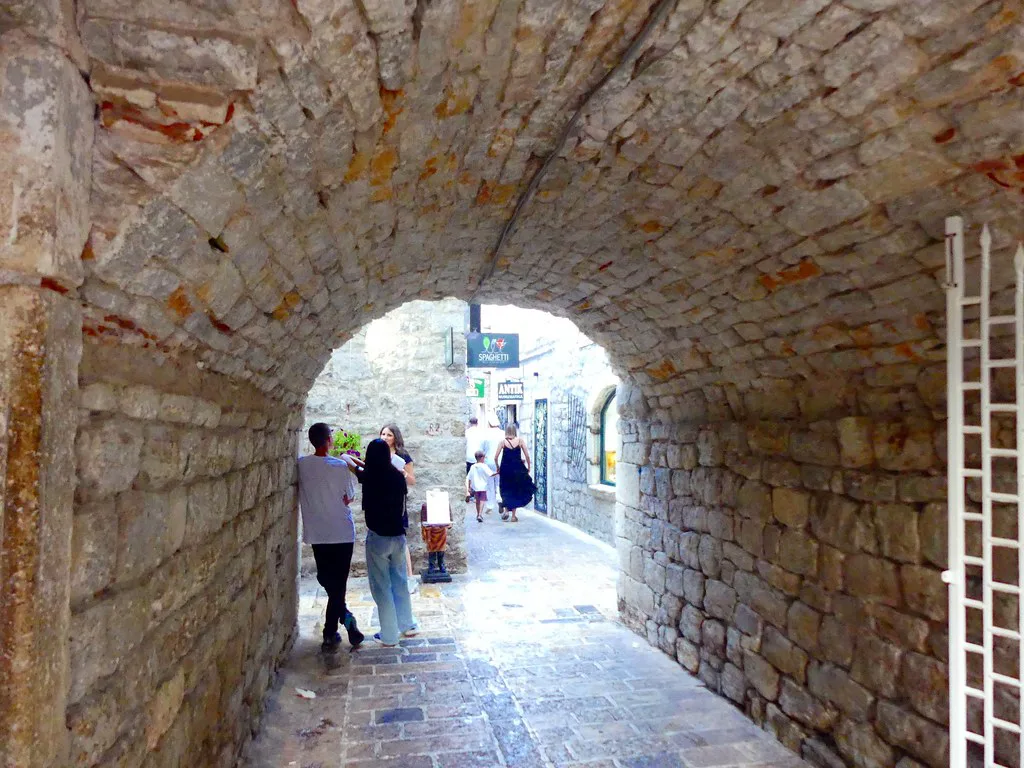A stone archway in Budva Old Town.