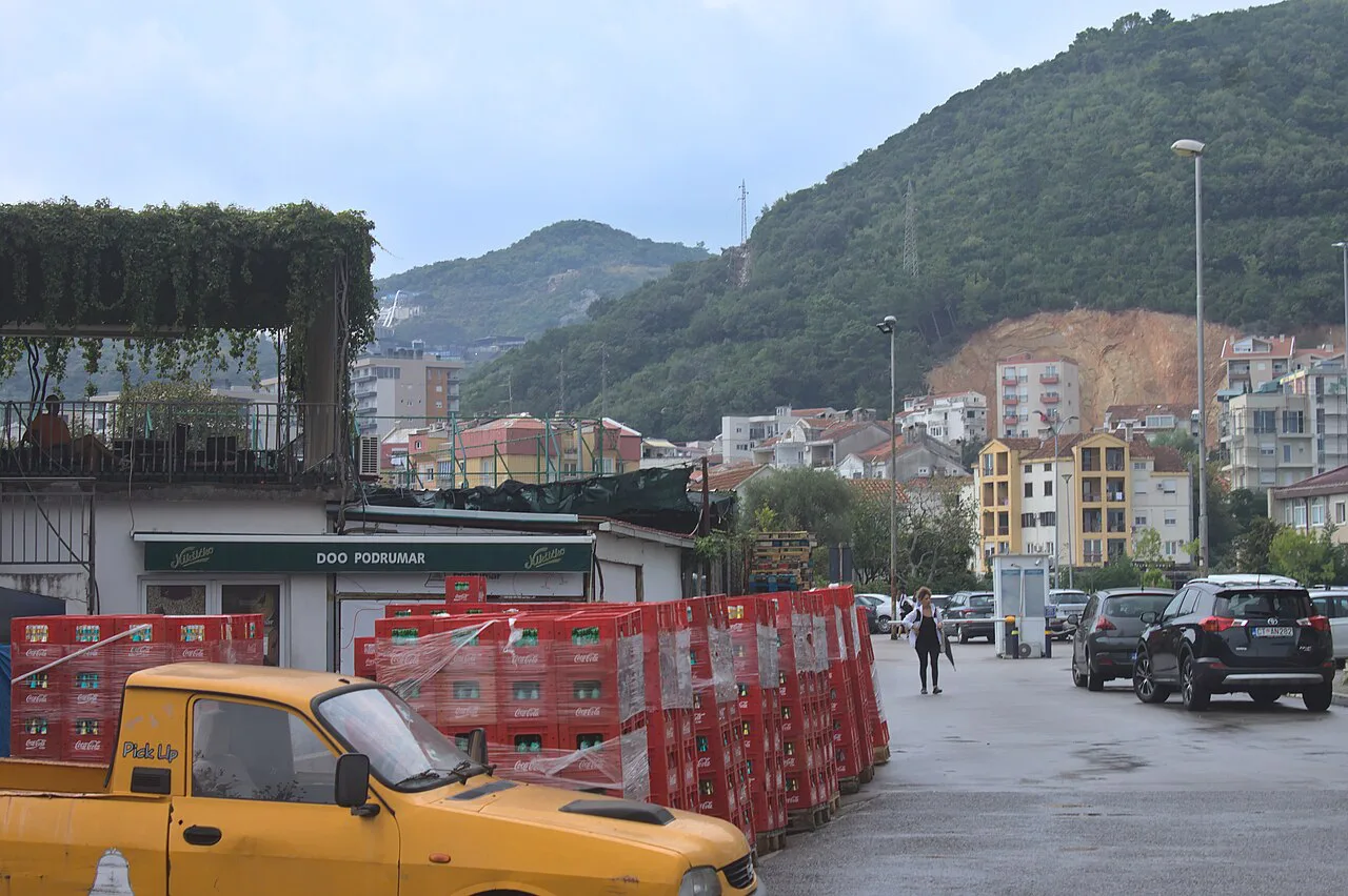 A car park near Filipa Kovačevića Street in Budva.