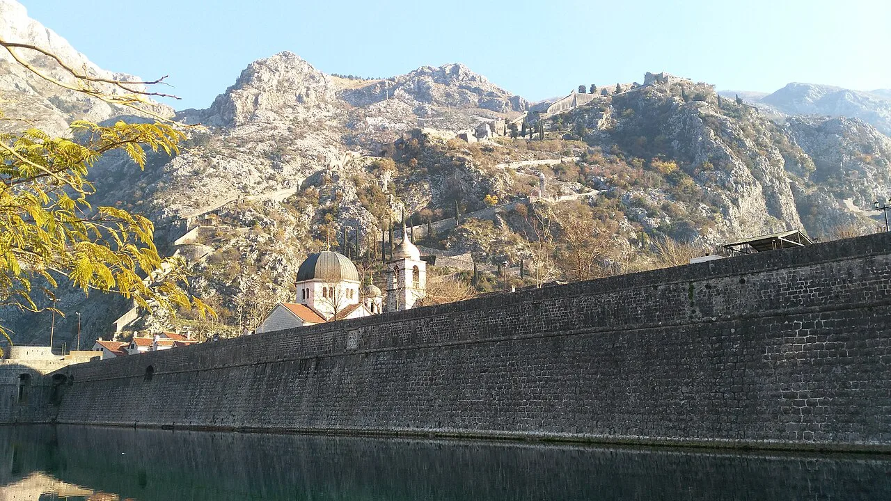 Kotor Old Town, home to the Cats Museum, beneath the mountains