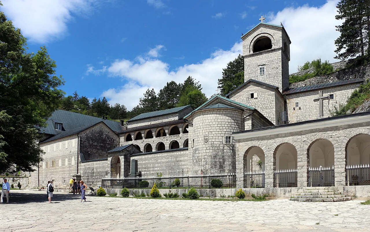 Cetinje Monastery and its bell tower.
