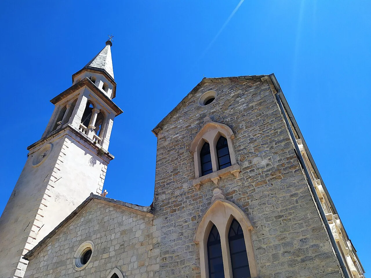 The bell tower of the Church of St John (Sveti Ivan), near the Holy Trinity Church in Budva Old Town.