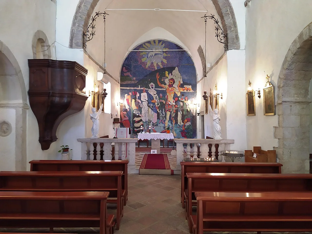 Inside the Church of St John (Sveti Ivan), a short walk from the Church of Saint Sava in Budva Old Town.