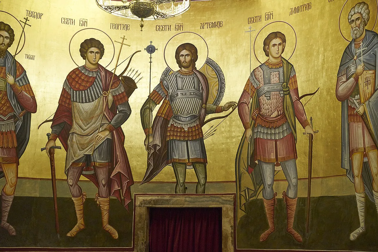 Frescoes inside the Cathedral of the Resurrection of Christ in Podgorica.