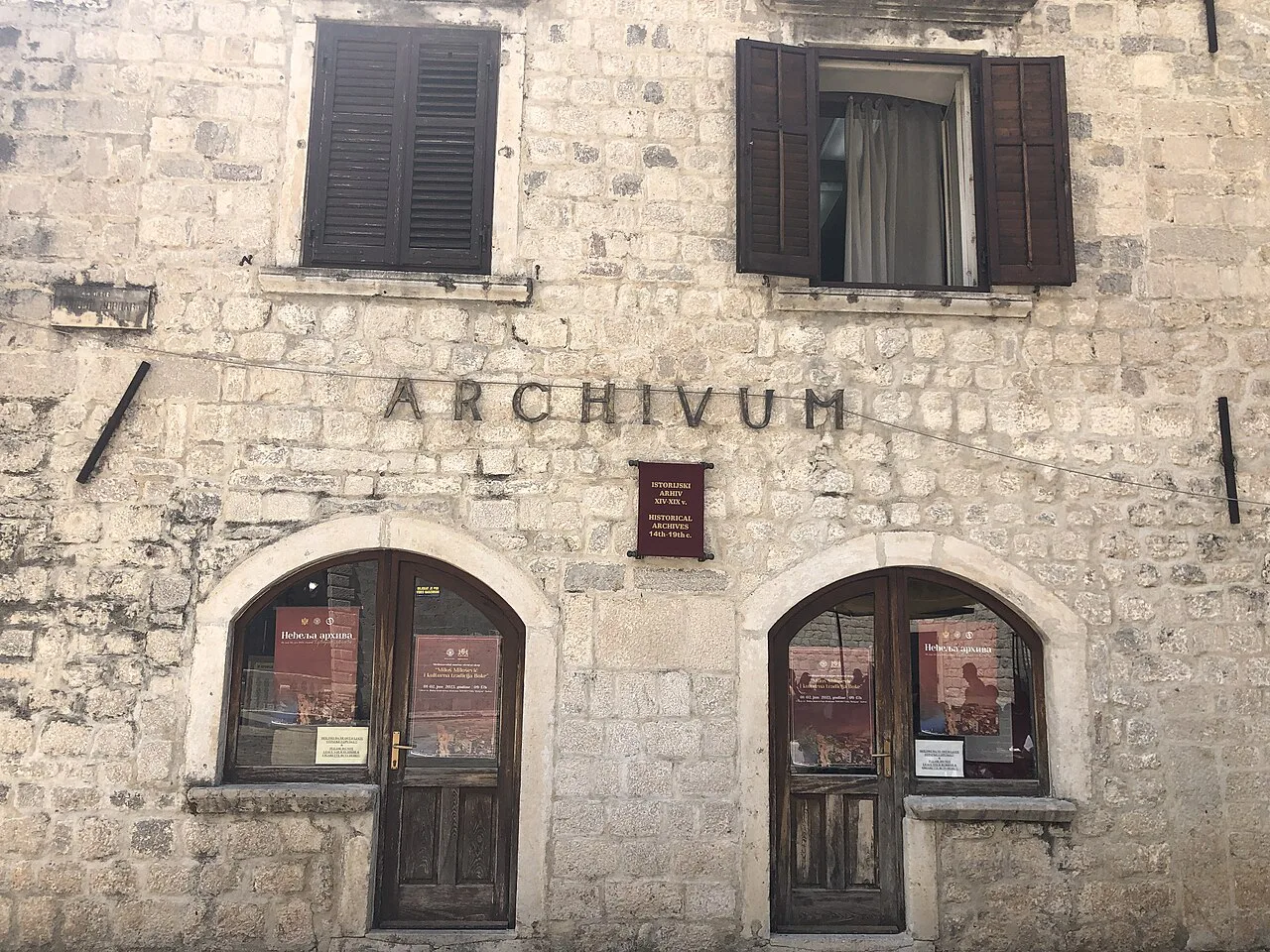 The historical archive building in Kotor Old Town.