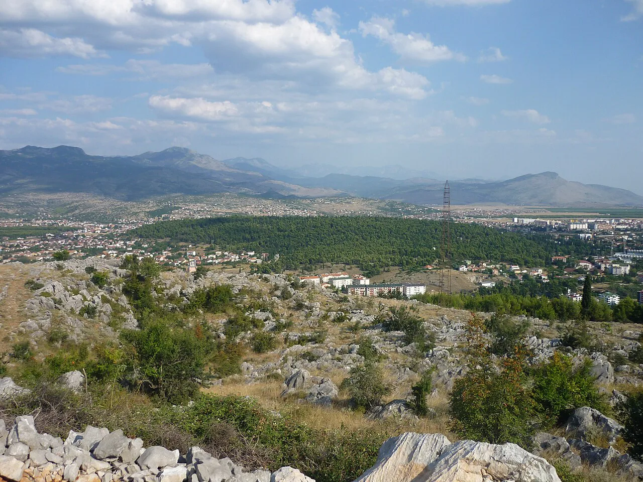 Podgorica and the plain seen from Gorica hill.