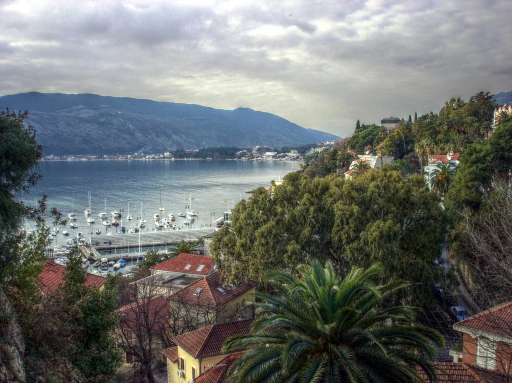 View over Herceg Novi and the bay from the Forte Mare tower.