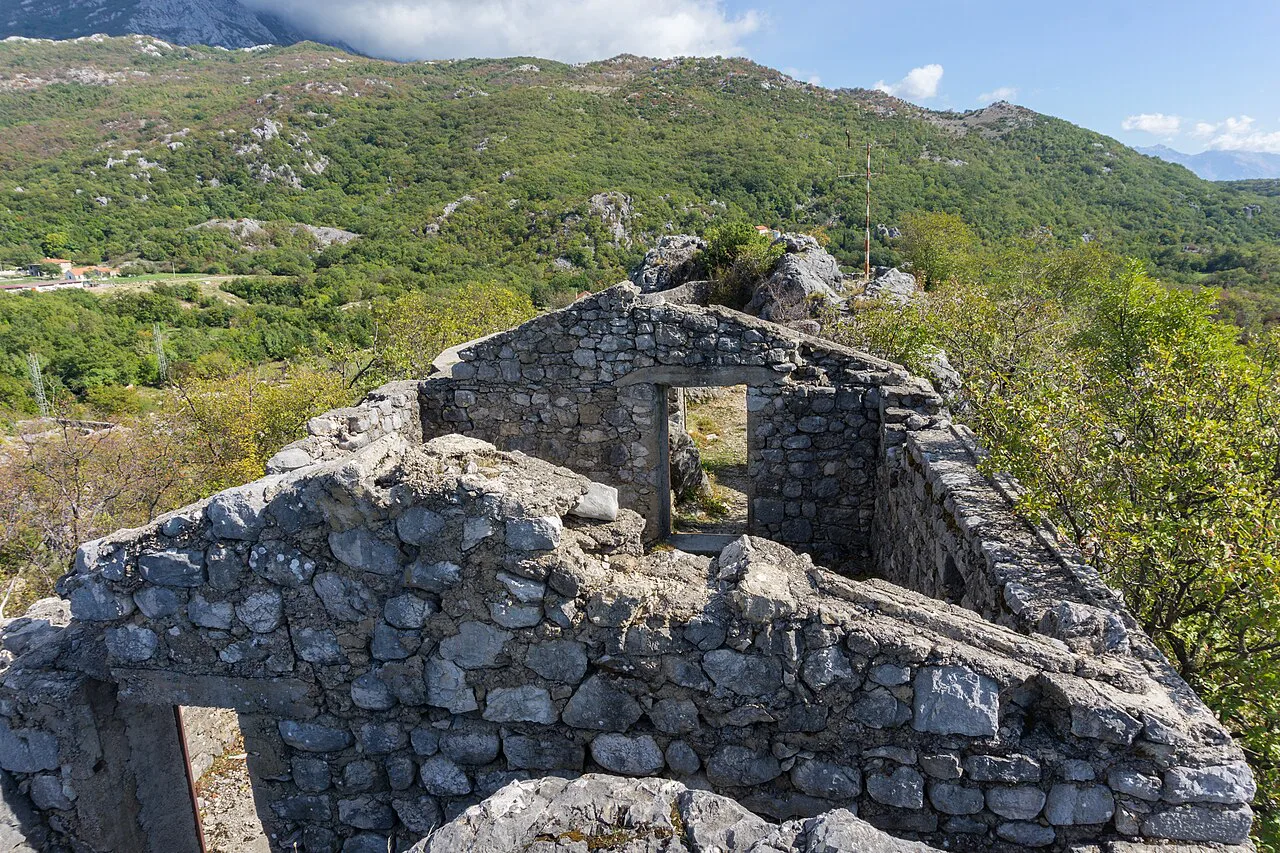 Old stone ruins at Tajno Brdo in the hills above Herceg Novi.