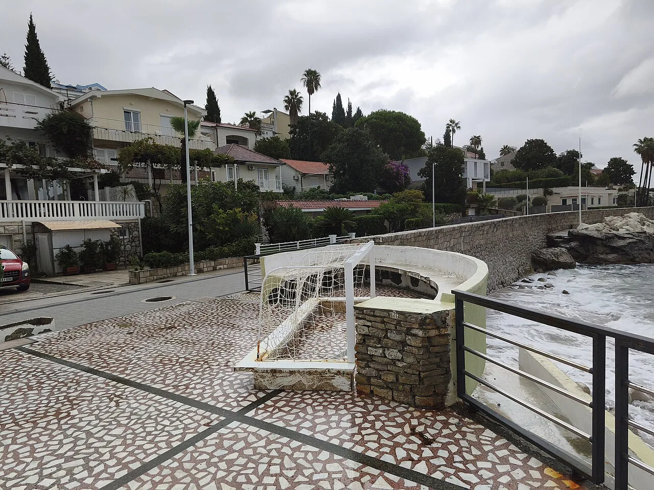 A seafront promenade in Herceg Novi.