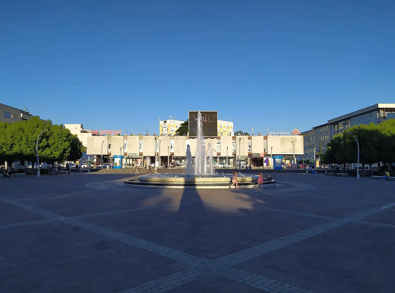 Independence Square in central Podgorica.