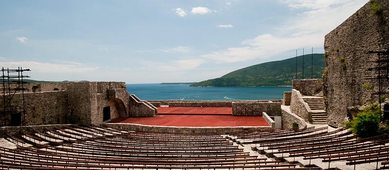 Inside the Kanli Kula fortress, Herceg Novi, with its summer stage.