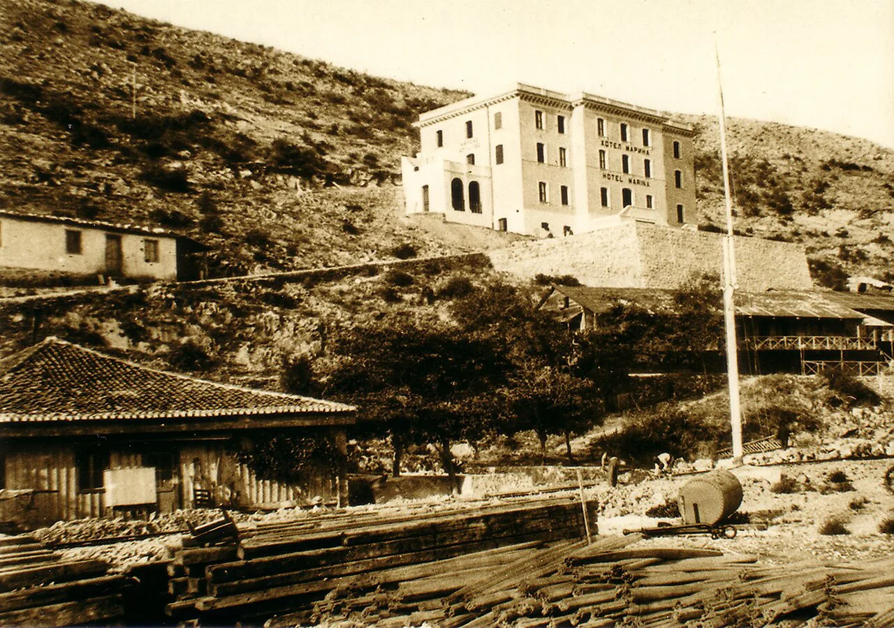 A historic photograph of Hotel Marina in Bar (Antivari)