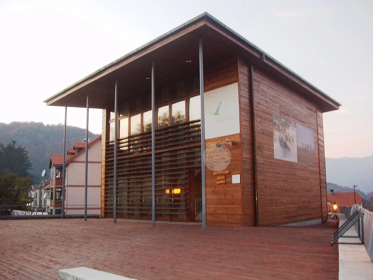 The modern timber building of the Kolašin tourist office.