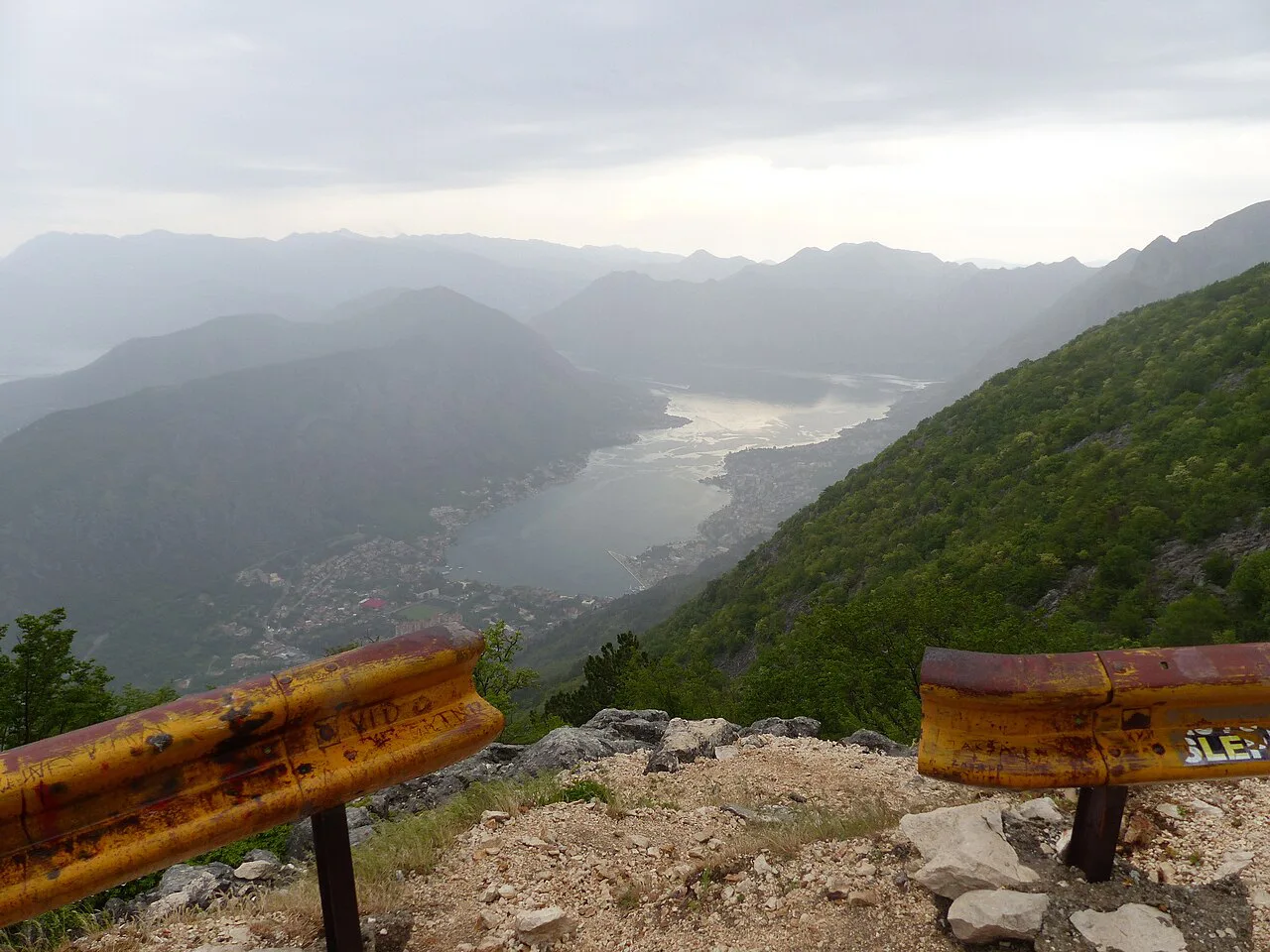 The Bay of Kotor seen from the mountains above Kotor.