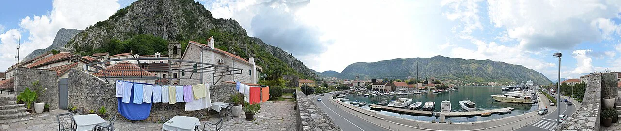 Kotor's waterfront and Old Town walls beneath St John's Hill