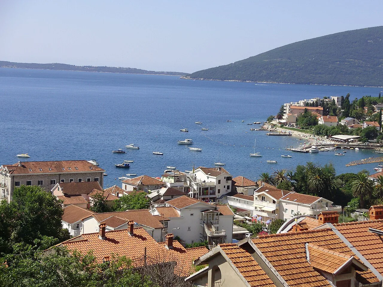 Rooftops of Meljine above the Bay of Kotor.