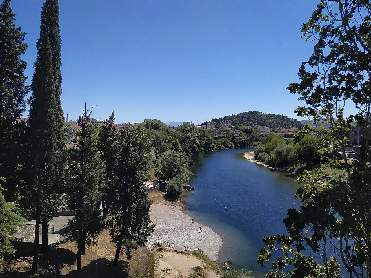 The Morača river flowing through Podgorica.