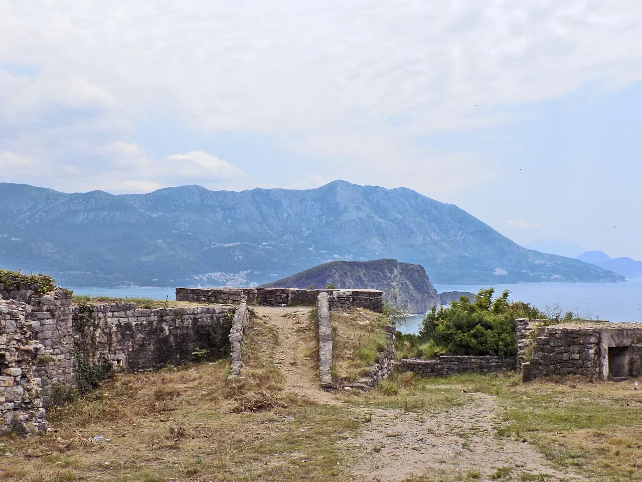 Ruined walls of Fort Mogren above Budva.