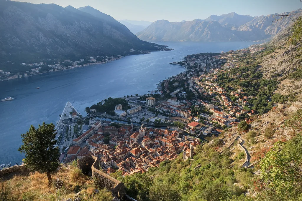 Sunset over the Bay of Kotor.