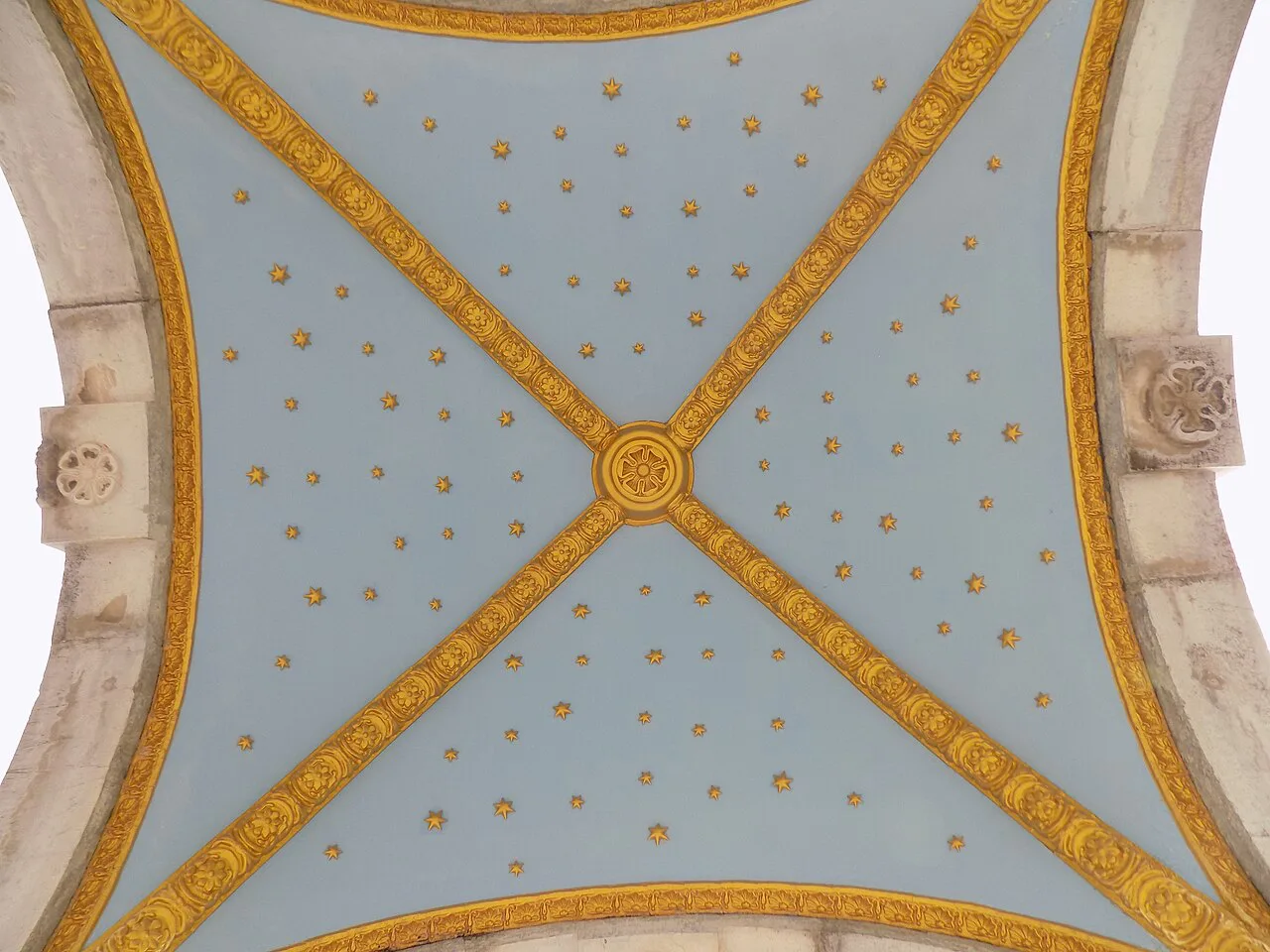 The decorated ceiling of the Mausoleum of Danilo I in Cetinje.