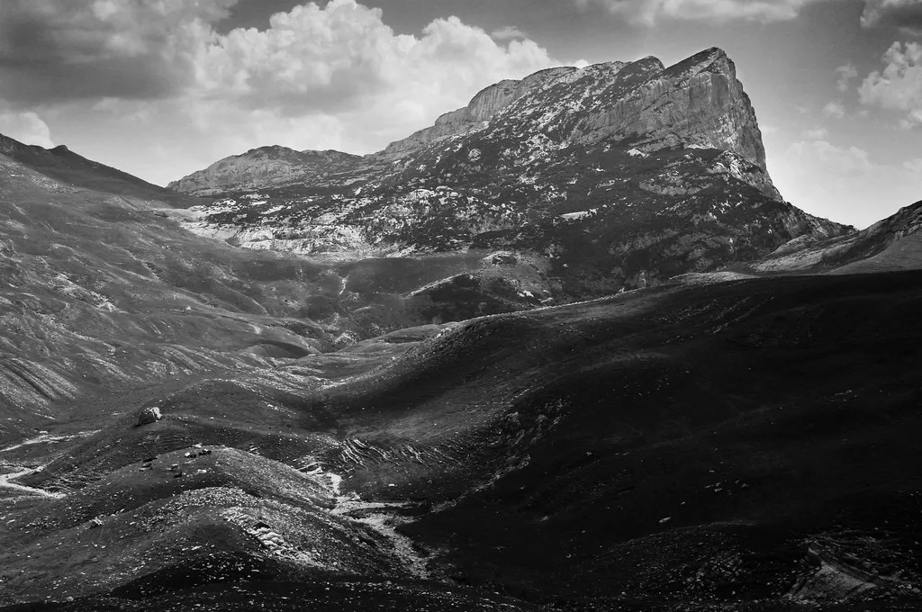 High pasture beneath the peaks of Durmitor National Park.