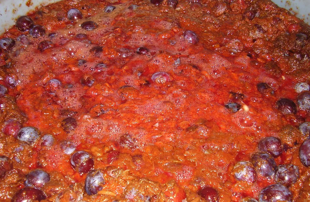 Plums fermenting for šljivovica rakija.