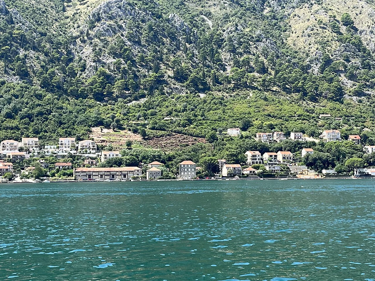 Houses along the waterfront at Muo on the Bay of Kotor.