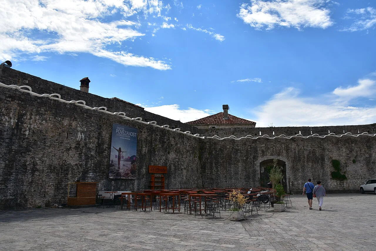 A square inside the old town walls of Budva