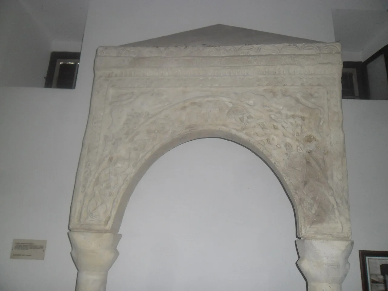 A carved stone portal on display in Ulcinj.