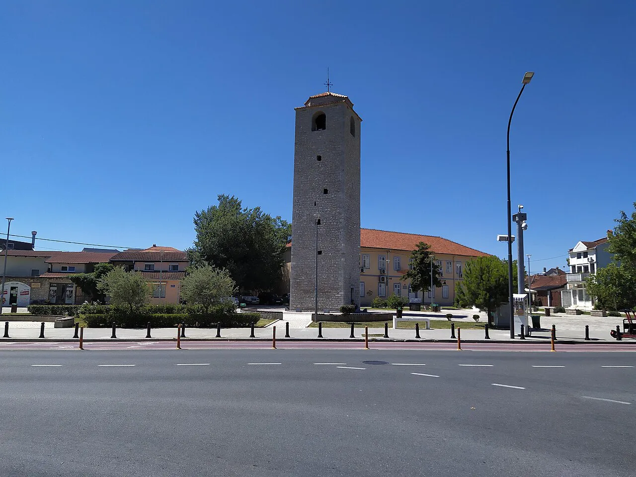The Sahat Kula clock tower near the Natural History Museum in Podgorica.