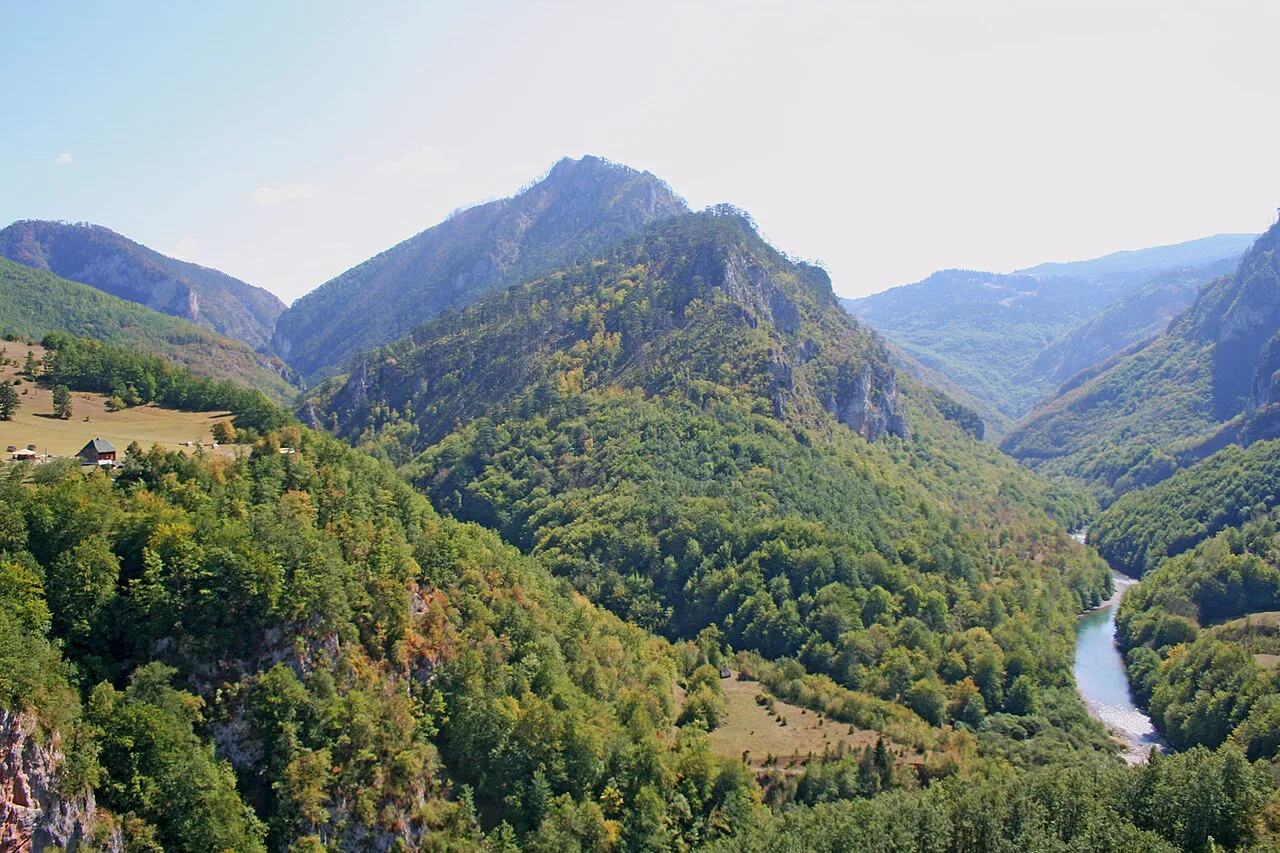 The Tara Canyon in Durmitor National Park, in the same mountain region as the Nevidio canyon.