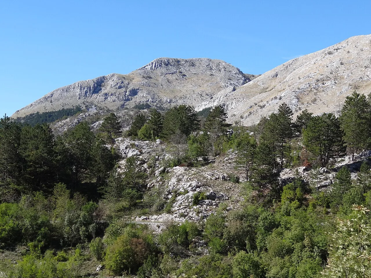 Mountain scenery at Njeguši, Montenegro.
