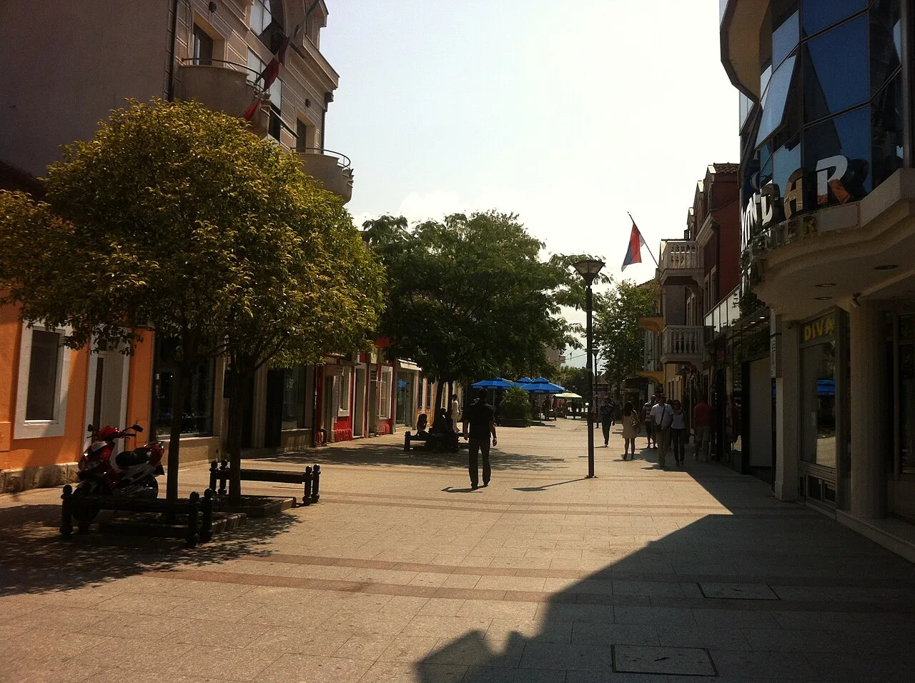 A pedestrian street in central Podgorica.