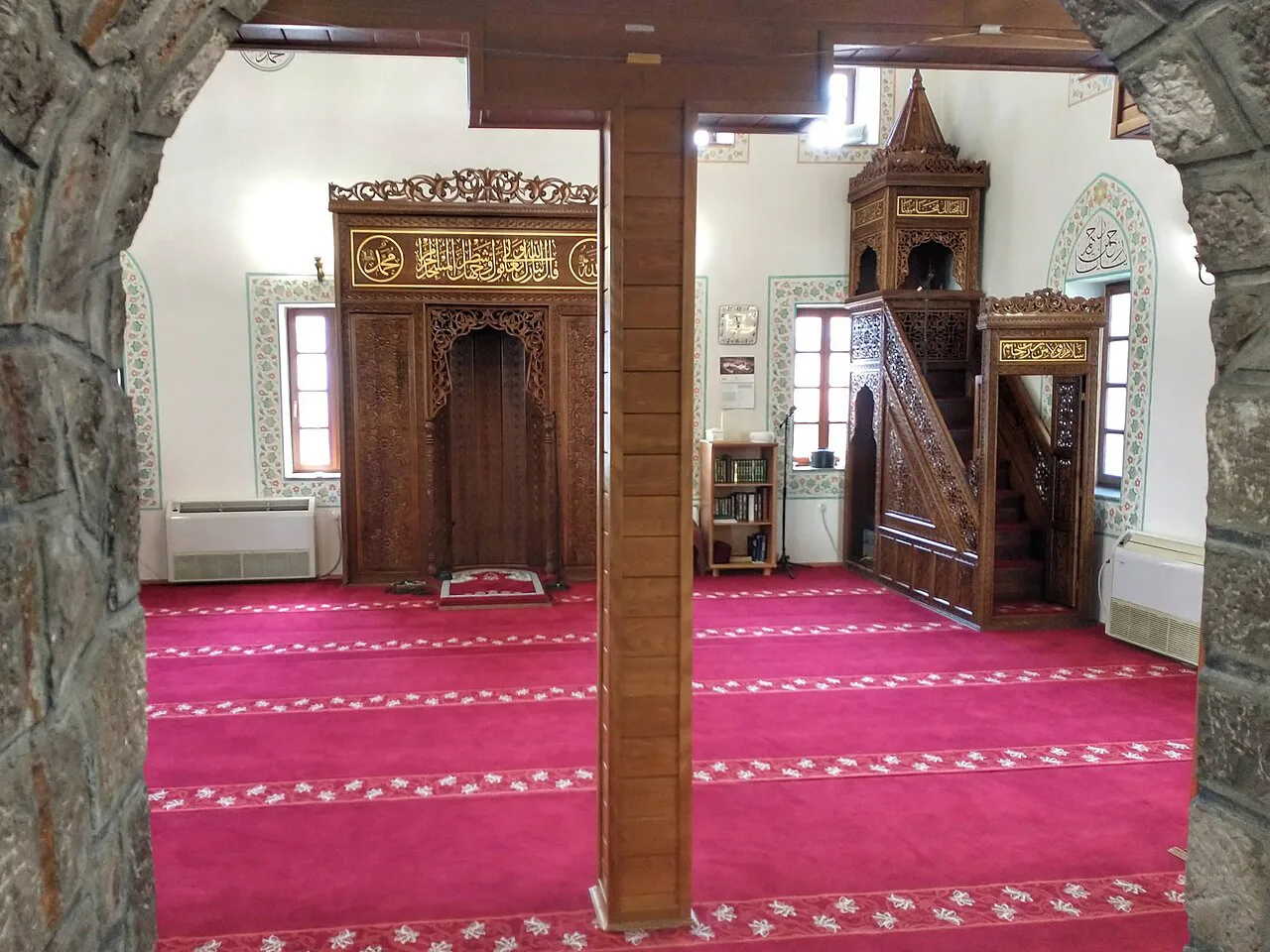Inside Osmanagić Mosque, Podgorica.