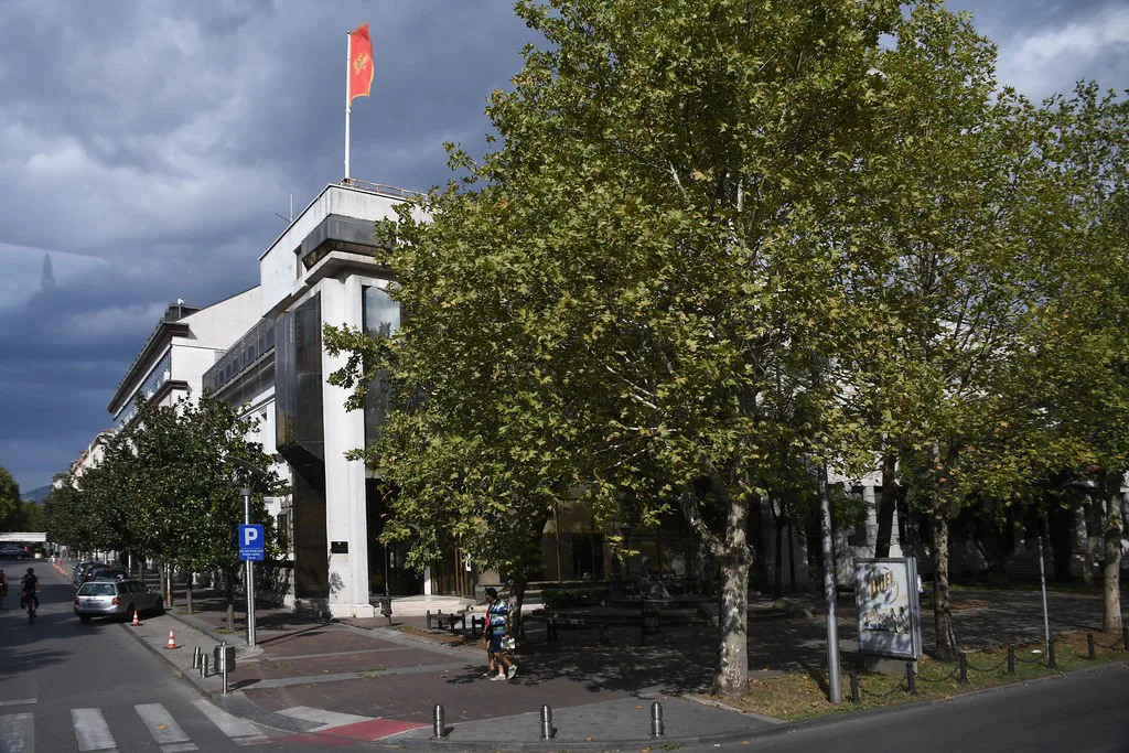 A tree-lined street in Podgorica.
