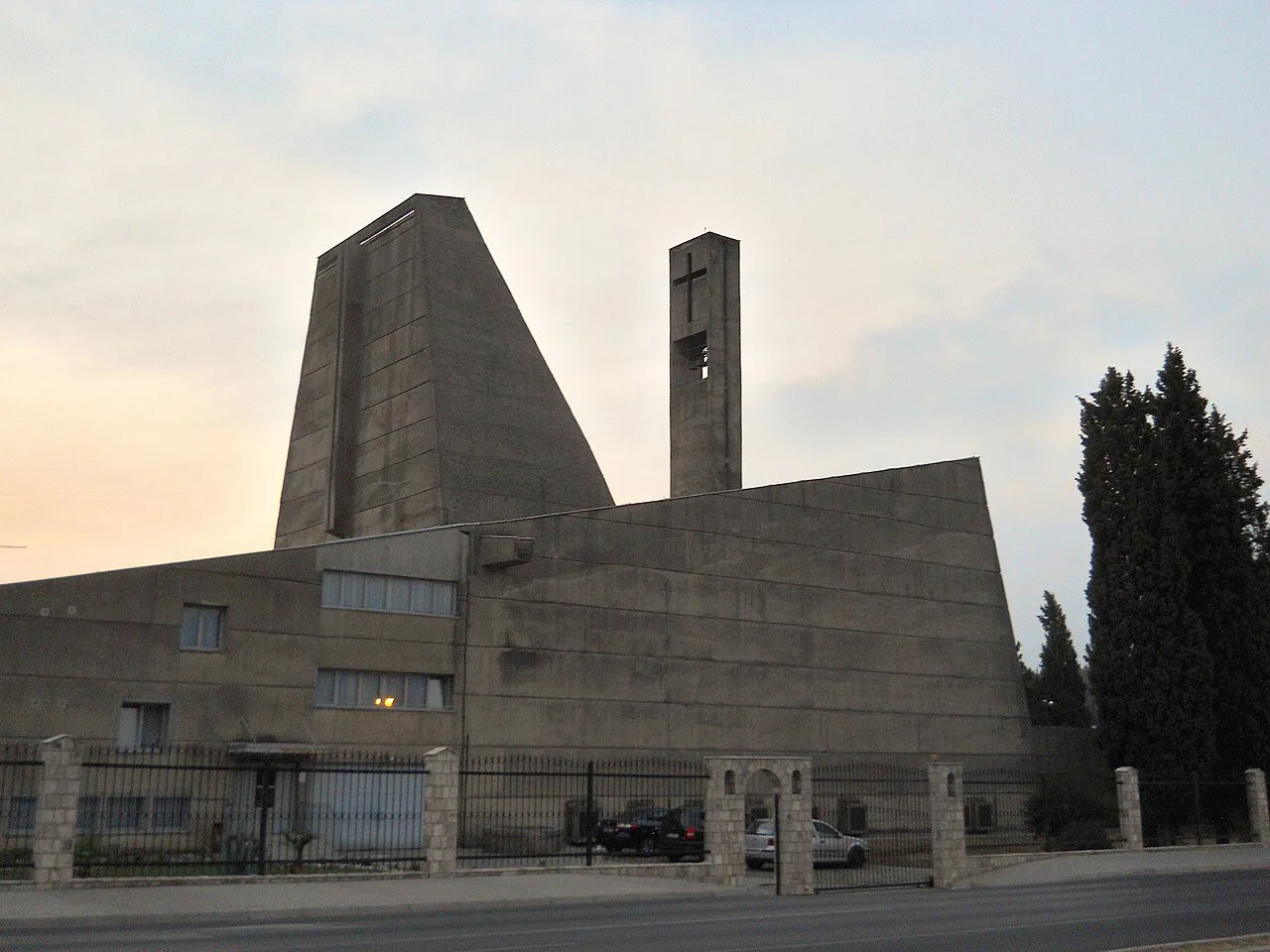 The modernist Church of the Sacred Heart of Jesus in Podgorica.