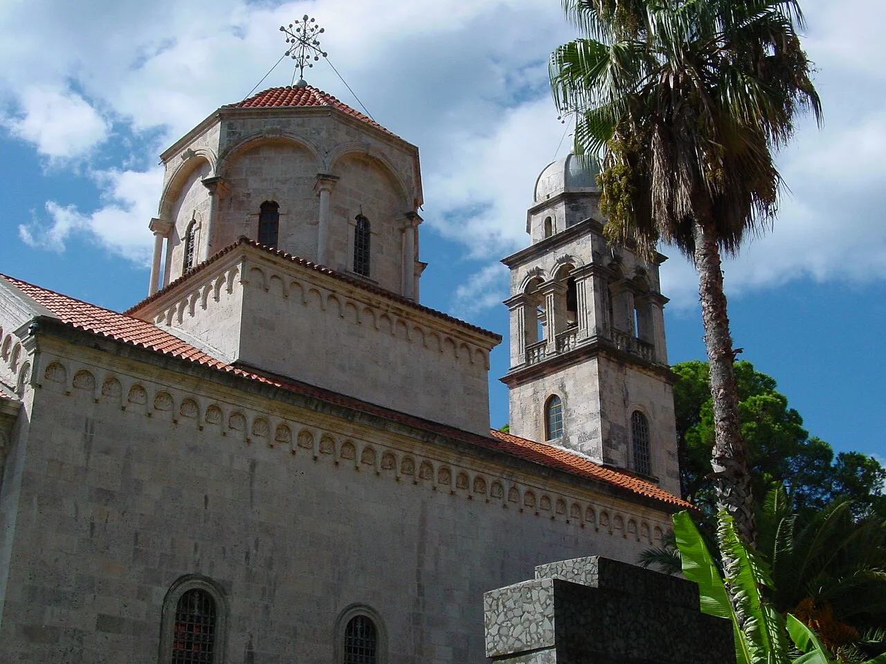 Church and bell tower at Savina Monastery, Herceg Novi.