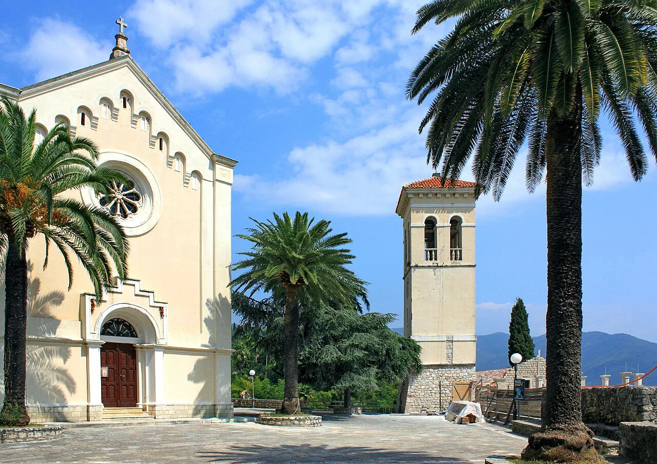 The Church of St Jerome and its bell tower in Herceg Novi.