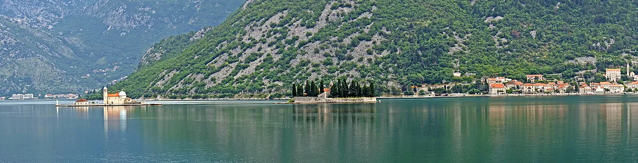 St George Island and Our Lady of the Rocks in the Bay of Kotor, off Perast