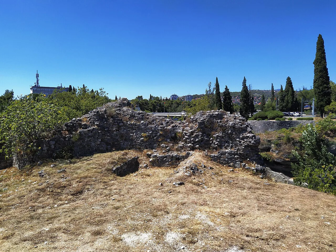 Remains of Ribnica fortress in Podgorica.
