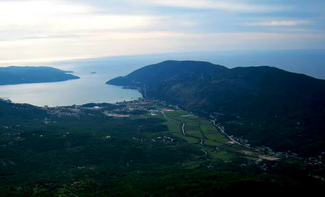The Sutorina valley opening onto the sea near Herceg Novi.