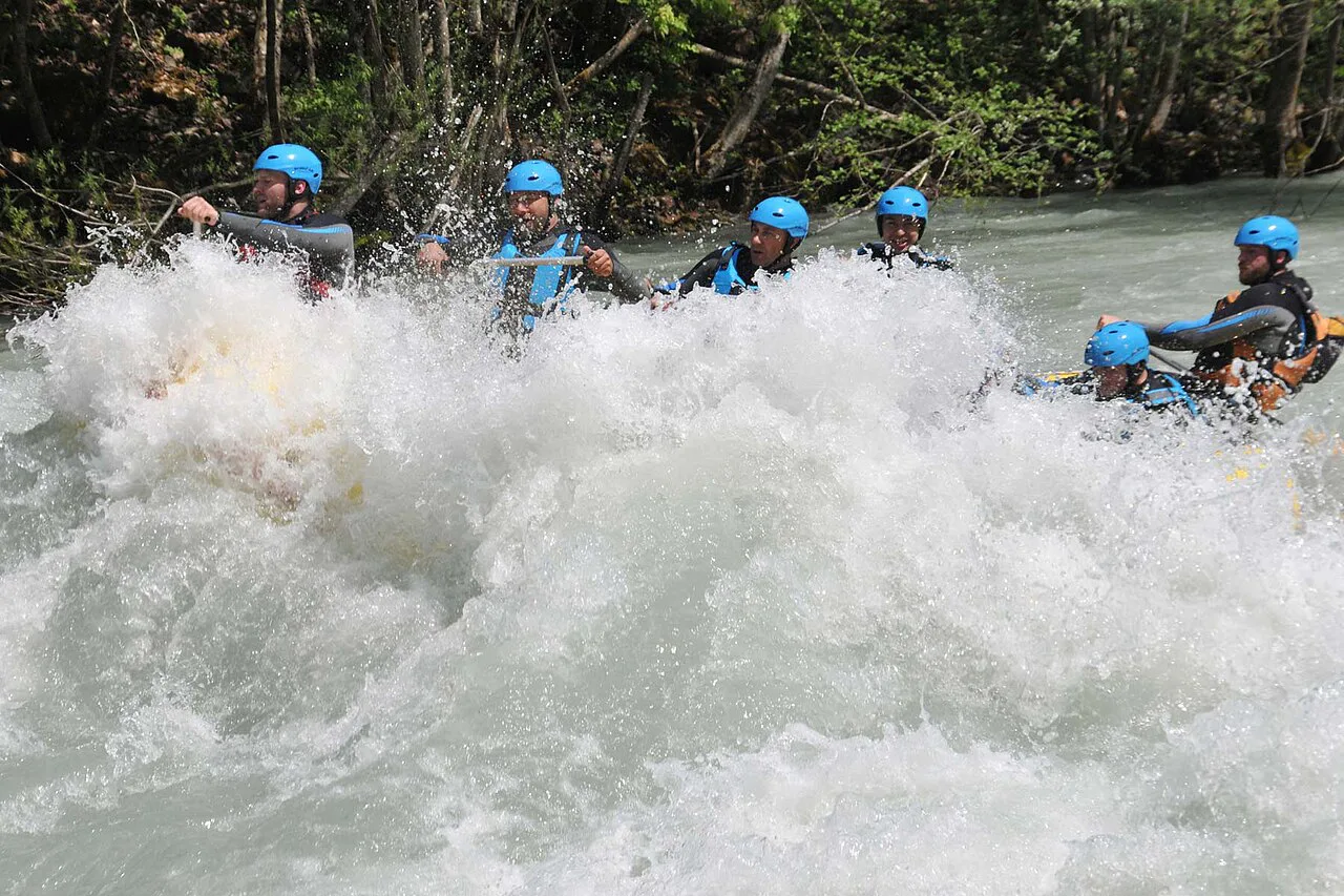 Rafters running white water on the Tara River.