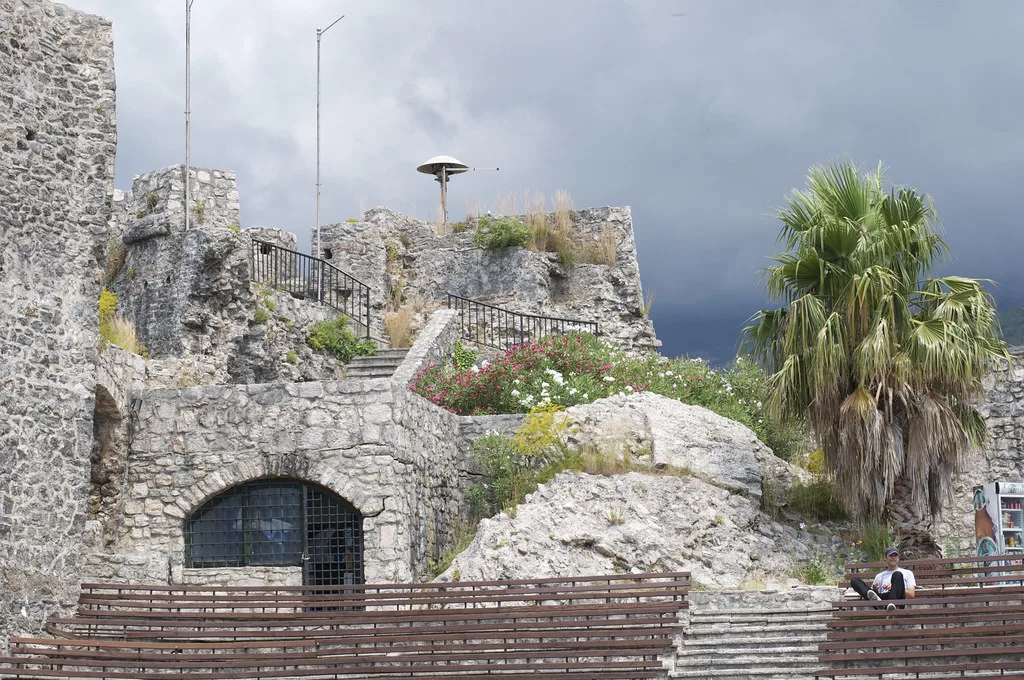 Stone fortress walls in Herceg Novi.